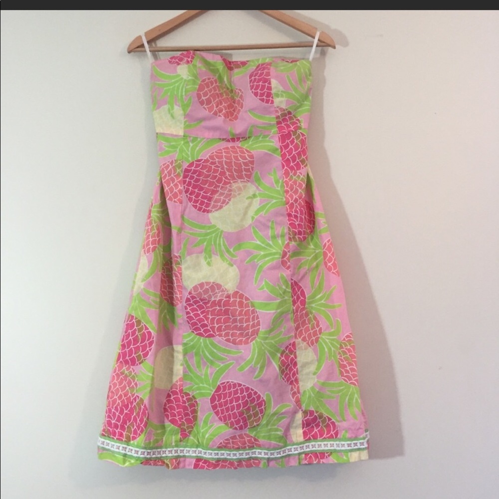 Lilly Pulitzer PINEAPPLE strapless dress